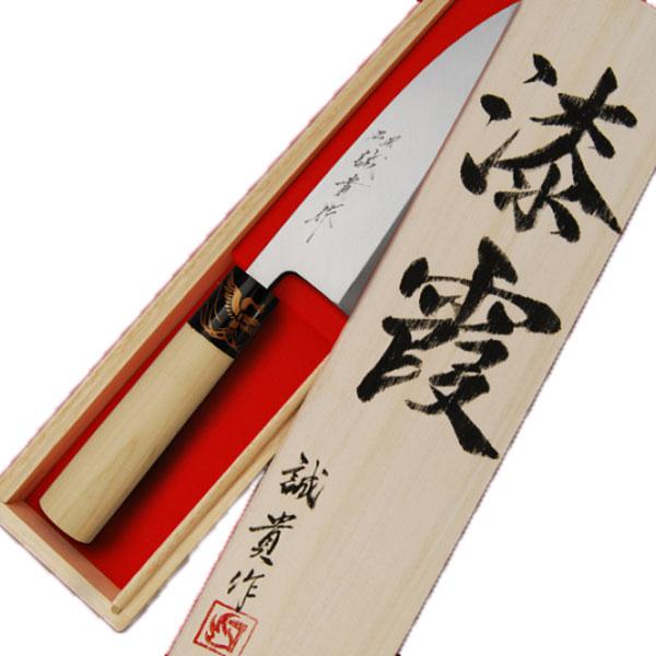 田中一之刃物製作所 みきかじや村 蒔絵『金鳳凰』青紙鋼カスミ仕上 出刃 包丁5.5寸 No.TS066 165mm 三冨D |  | 03