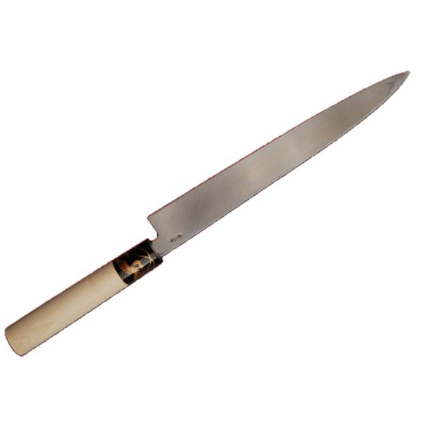 田中一之刃物製作所 みきかじや村 蒔絵『金鳳凰』青紙鋼カスミ仕上 柳刃 包丁8寸 No.TS067 240mm 三冨D |  | 01