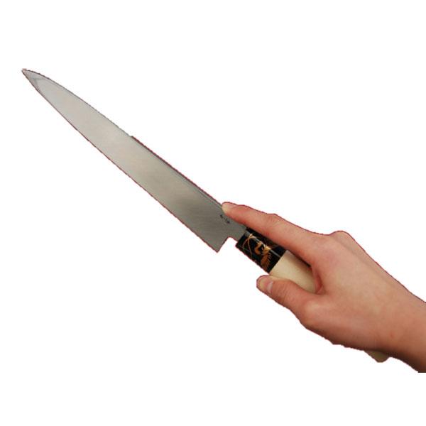 田中一之刃物製作所 みきかじや村 蒔絵『金鳳凰』青紙鋼カスミ仕上 柳刃 包丁8寸 No.TS067 240mm 三冨D |  | 02