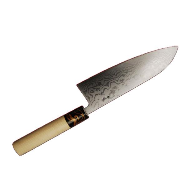 田中一之刃物製作所 みきかじや村 蒔絵『金鳳凰』青紙積層鋼 三徳 包丁