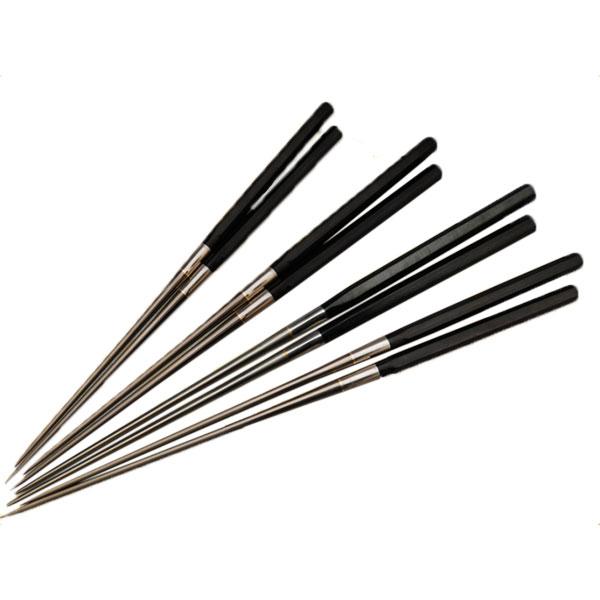 金口製作所 みきかじや村 純チタン黒合板六角柄盛箸 紙箱入り No.TS093 135mm 三冨D |  | 03