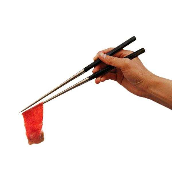 金口製作所 みきかじや村 純チタン黒合板六角柄盛箸 紙箱入り No.TS093 135mm 三冨D |  | 05