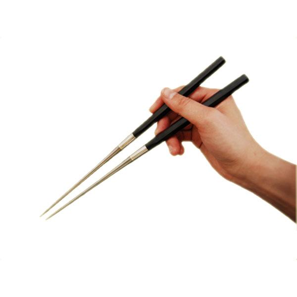 金口製作所 みきかじや村 純チタン黒合板六角柄盛箸 紙箱入り No.TS079 150mm 三冨D |  | 01