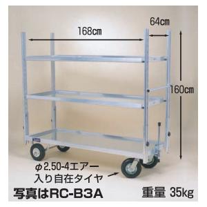 ハラックス アルミ製 フラコン台車 ラックスカーゴ RC-B3A 4輪エアー入りタイヤ 防J 代引不可 | HARAX | 02