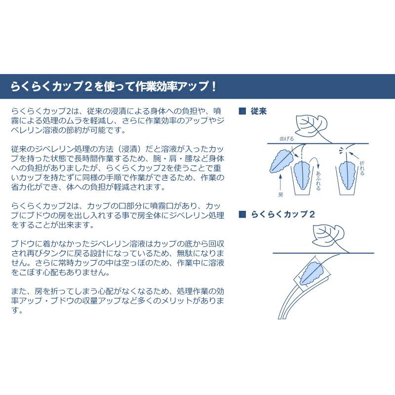 ジベレリン 処理器 らくらくカップ2 大 本体 ぶどう ブドウ 葡萄 巨峰 デラウェア 種なし ジベ処理機 ジベレリン処理 噴霧器 ラクラクカップ 中川製作所 タS DZ |  | 04