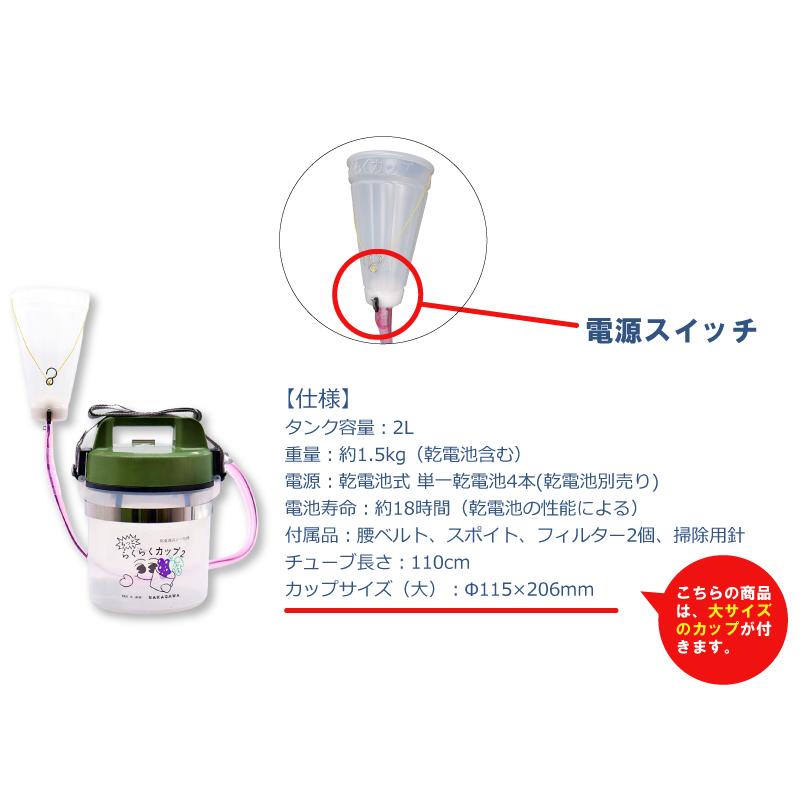 ジベレリン 処理器 らくらくカップ2 大 本体 ぶどう ブドウ 葡萄 巨峰 デラウェア 種なし ジベ処理機 ジベレリン処理 噴霧器 ラクラクカップ 中川製作所 タS DZ |  | 08