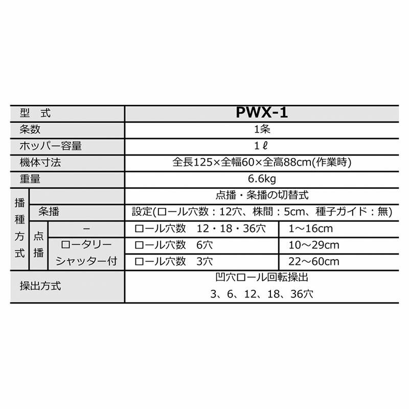 播種機 菜々子 PWX1 みのる産業 シBD | みのる産業 | 01