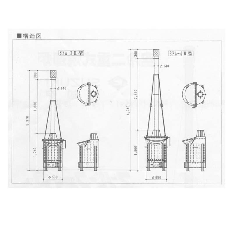 焼却炉 SFA-3の2型 210L 家庭用・オフィス・商店に最適 鈴木工業 坂A 受注生産品 個人宅配送不可 代引不可 |  | 01