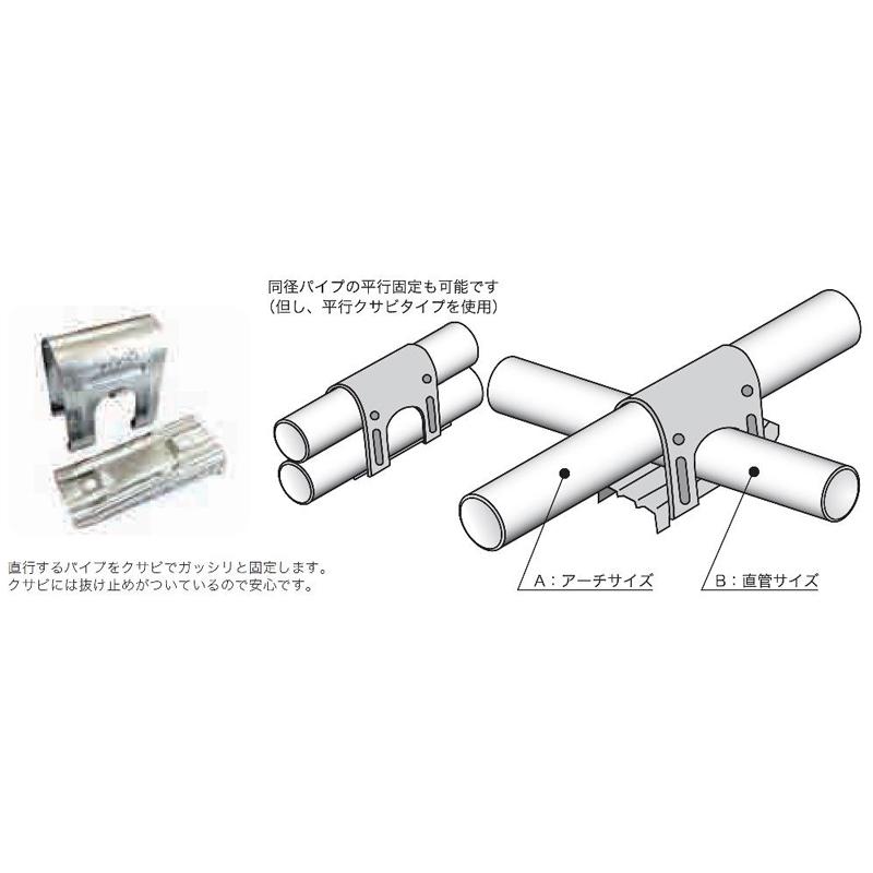 200個　パイプハウス　部品　2032255　佐藤産業　カ施　アーチ31.8×直管25.4mm　SATOH　代引不可　パイプクロス　農業用品