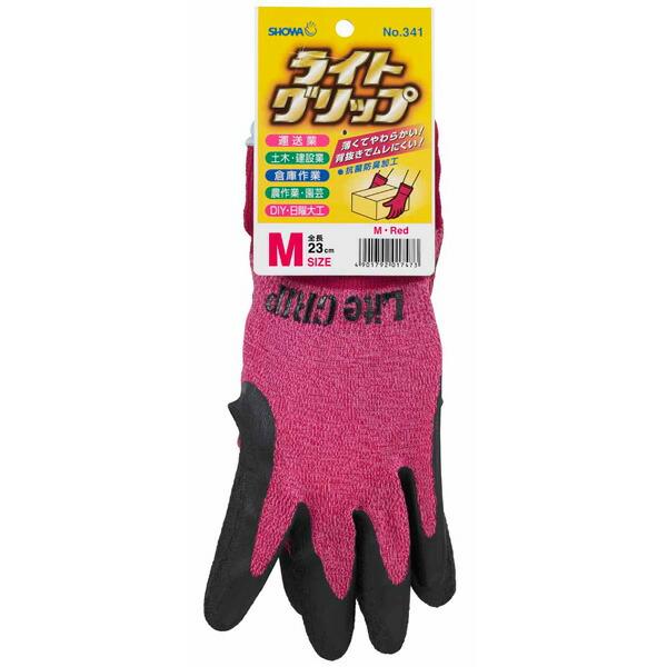 ライトグリップ (タグ付) レッド (10双入) Sサイズ No.341 ショーワグローブ 三カD | 