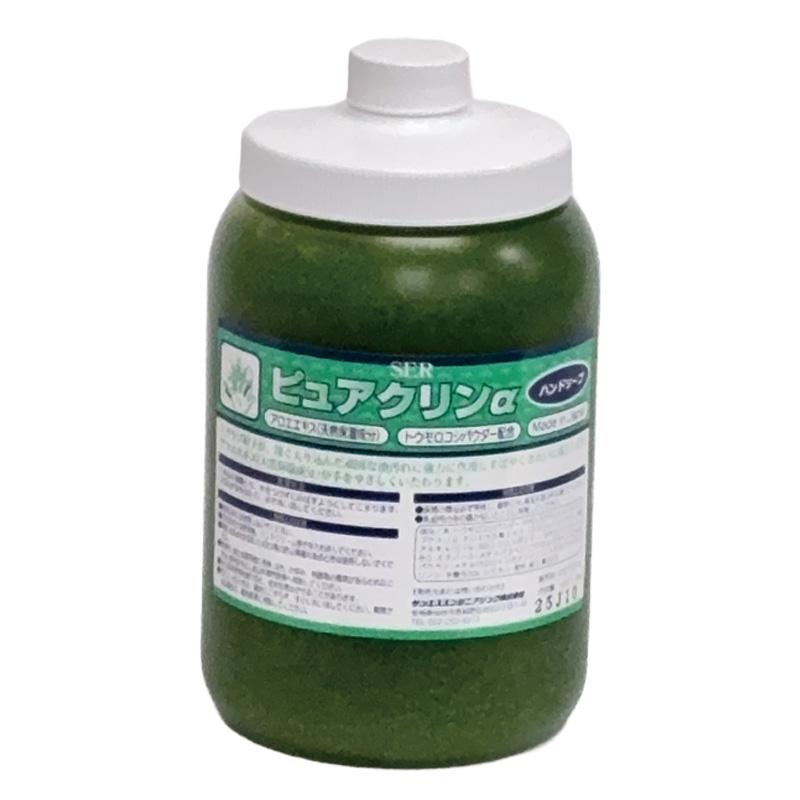 ピュアクリンα 微粒子スクラブが手の細部の汚れを落とす ハンドクリーナー 本体ポンプ付 1.5kg×4 サンエスエンジニアリング オK 代引不可 | 