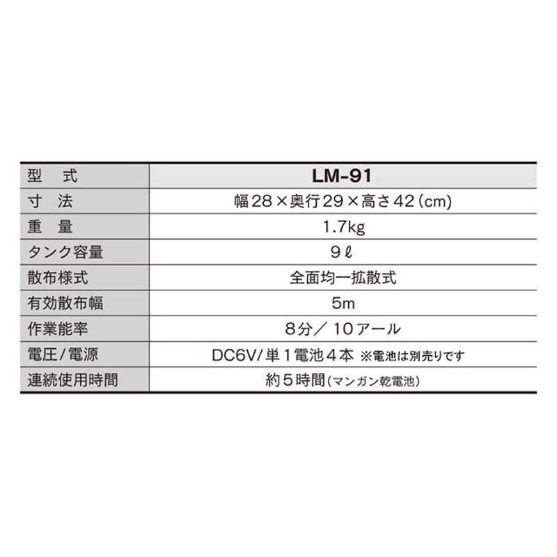 電池式散粒機 (均太) LM-91 みのる産業 農機具 畑 農業 農園 農家 園芸 ガーデニング シBD | みのる産業 | 01