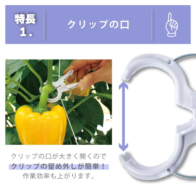 200個 くきたっちアルファ パープル KA-P200 細紐用 紐誘引クリップ 誘引クリップ 誘引資材 誘引器具 誘引 紐 ひも 横紐 縦紐 対応トマト 栽培 シーム タS DZ |  | 04