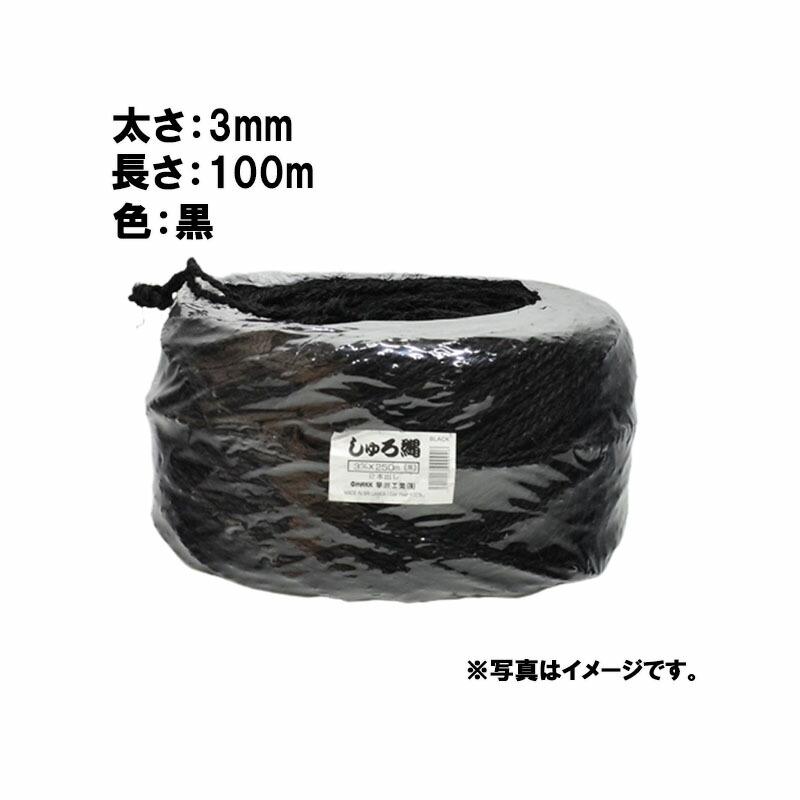 180玉 シュロ縄 黒 3mm×100m 早S 代引不可 | 