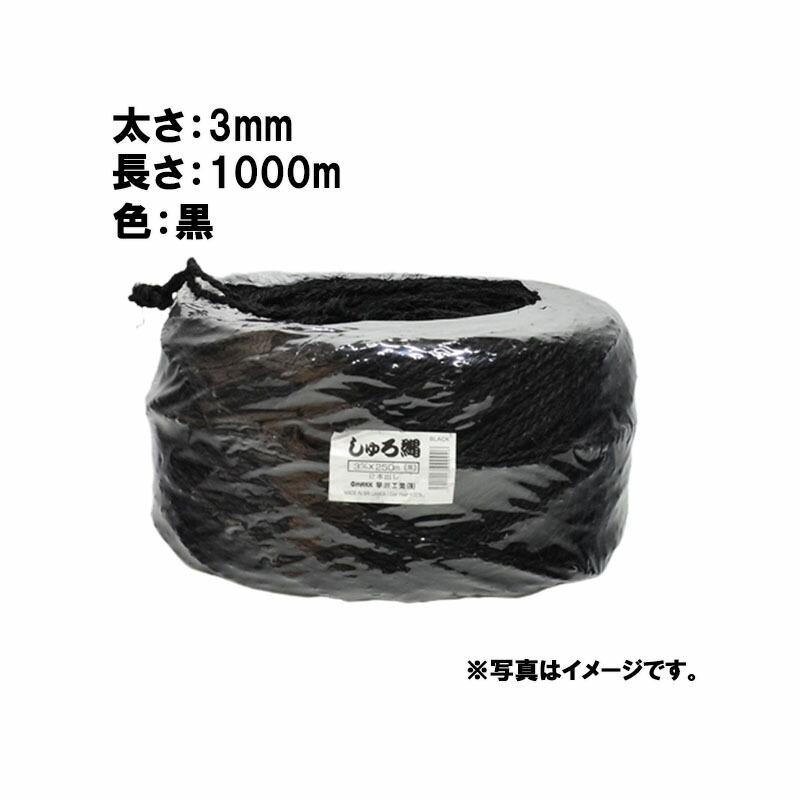 6玉 シュロ縄 黒 3mm×1000m 早S 代引不可 | 