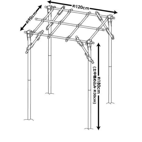 くだもの棚セット KT-S 幅90cm×奥行120cm 第一ビニール 藤棚 バーゴラ ぶどう棚 第B DZ |  | 03
