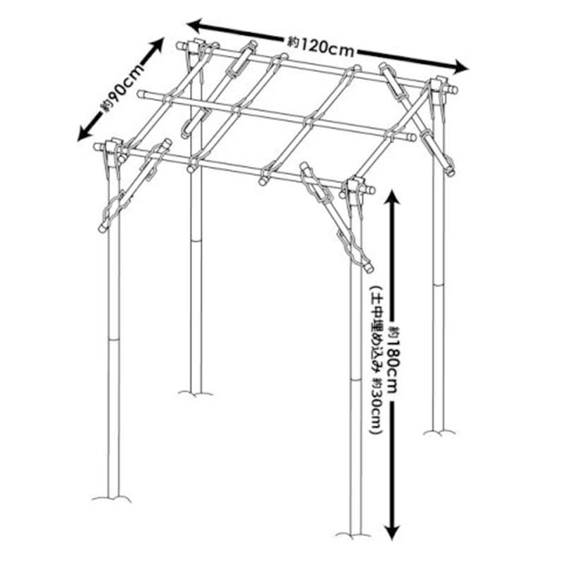 くだもの棚セット KT-M 幅120cm×奥行180cm 第一ビニール 藤棚 バーゴラ ぶどう棚 第B DZ |  | 01