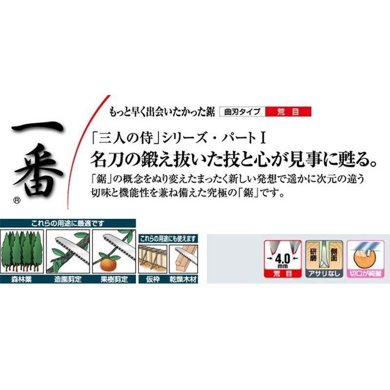 替刃のみ SAMURAI 鋸 一番用 替刃 GC-241-LH 曲刃タイプ 荒目 刃長 240mm ピッチ 4.0mm サムライノコギリ のこぎり 剪定 三冨D |  | 01