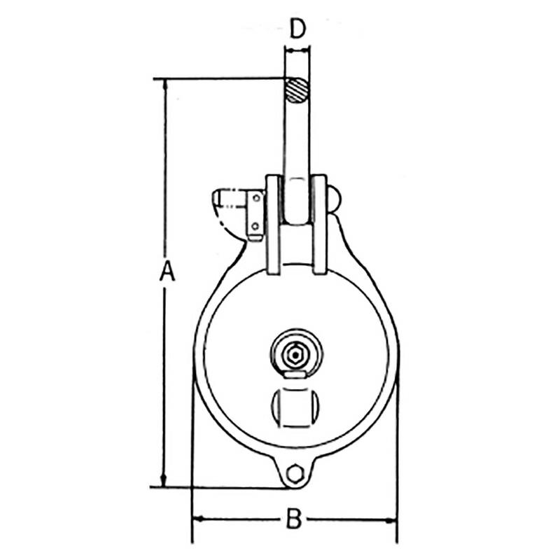 ヤーディングブロック シャックル型 YB125×1 1車 車径125mm 耐荷重 1.5t 溝幅 15mm 全長305mm 全幅145mm スリーエッチ HHH 代引不可 |  | 01
