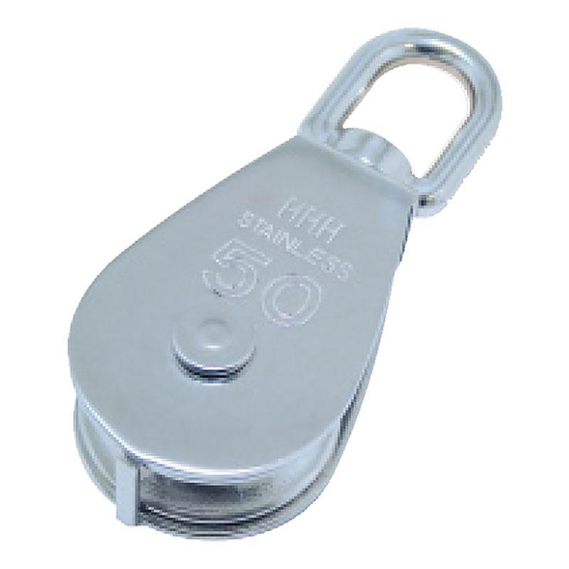 ステンレス滑車 ステンレス豆ブロック 型式 25×1MS 車径 25 mm 使用荷重 60 kg 全長A 85 mm 横巾B 30 mm 厚さC 22 mm 溝巾 8 mm スリーエッチ HHH 代引不可 | 