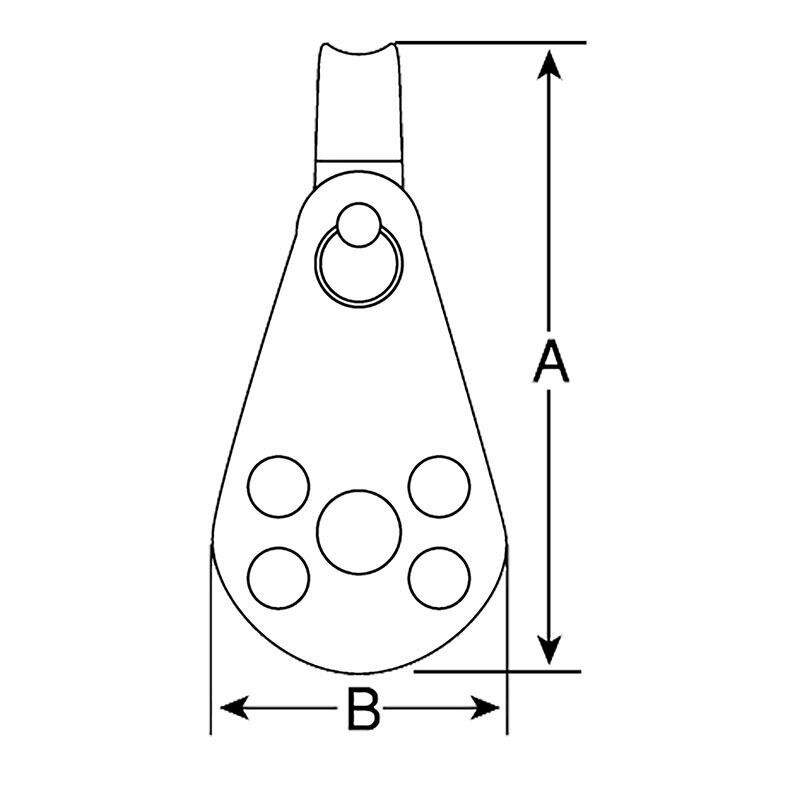 サンマブロック・ステンレス滑車 プーリーブロック 吊り下げ型 PS25 車径 25 mm 最大荷重 20 kg 全長A 60 mm 溝巾 7 mm スリーエッチ HHH 代引不可 |  | 01