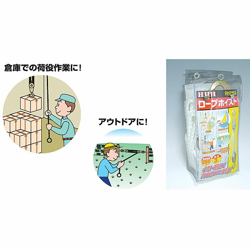 ロープホイスト 型式 RH250 定格荷重 250 kg 揚程 3 m スリーエッチ HHH 代引不可 |  | 01