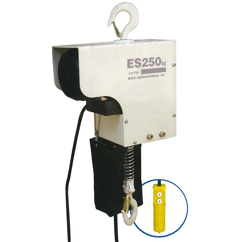 電気 チェーンブロック ES250kg×3m 250kg 揚程 3m 巻上速度4m/分 電源100V スリーエッチ HHH 代引不可 | 
