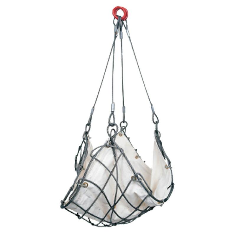 ワイヤーモッコ シート付 (WMS型) WMS1.5×15 寸法 1.5m角 網目寸法 15 cm つり手長さ 1.3 m スリーエッチ HHH 代引不可 | 