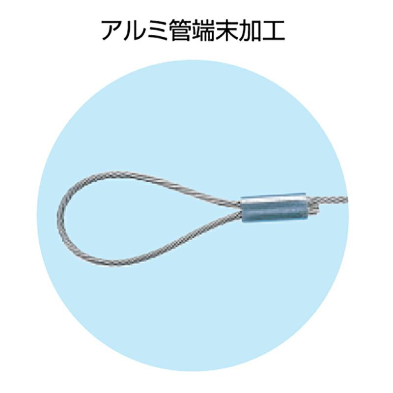 ステンレスカットワイヤー(端末加工付・パック入) SC3×50 ワイヤー径 3 mm ワイヤー全長 50 m 切断荷重 730 kg スリーエッチ HHH 代引不可 |  | 01