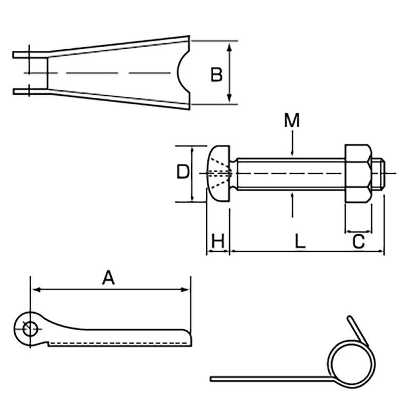 吊具 アイフック用はずれ止め安全バネ( ラッチキット ) LK3 適用サイズ 3 ton 用 A 55 B 23 M M4 L 25 D 7 スリーエッチ HHH 代引不可 | 