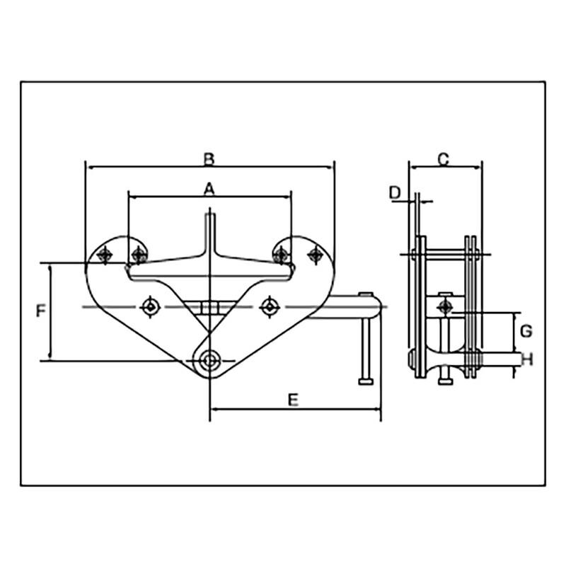 クランプ ビームクランプ BC5ton 使用荷重 5000 kg 適用ビーム幅 90-320 mm H型鋼、I型鋼 連結金具 スリーエッチ HHH 代引不可 |  | 02