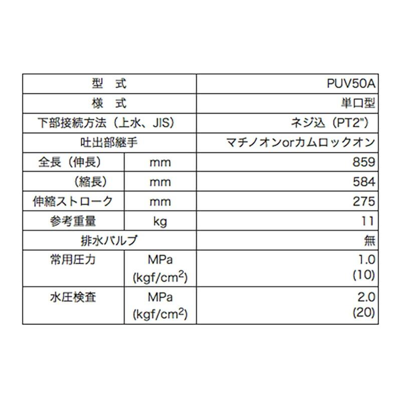 高耐久 金属 農業用 緑化用 地下収納型 PUV取水栓 伸縮回転バルブ PUV50A 2PT ヤンマーアグリジャパン 防J 個人宅配送不可 代引不可 |  | 01