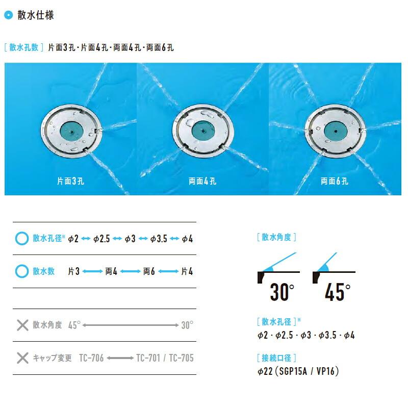 消雪パイプ 消雪ノズル 簡単 清掃 TC-706 散水孔開閉式 埋没ノズル 接続口径 22mm用 オール ステンレス 耐久性 浅野金属工業 アMD |  | 01
