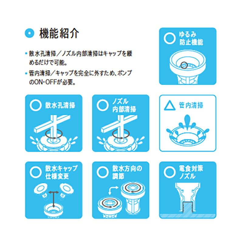 消雪パイプ 消雪ノズル 簡単 清掃 TC-706 散水孔開閉式 埋没ノズル 接続口径 22mm用 オール ステンレス 耐久性 浅野金属工業 アMD |  | 02
