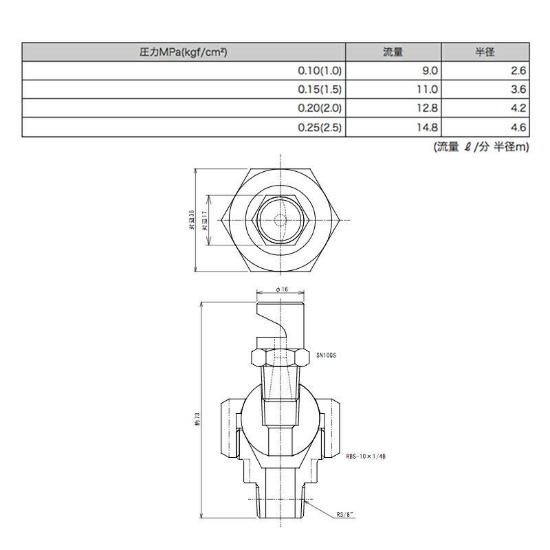 高耐久 金属 農業用 緑化用 産業用 散水ノズル スプレーノズル 90度 RBS付 SN-10QS-RBS 口径 3/8PT ヤンマーアグリジャパン 防J 個人宅配送不可 代引不可 |  | 01