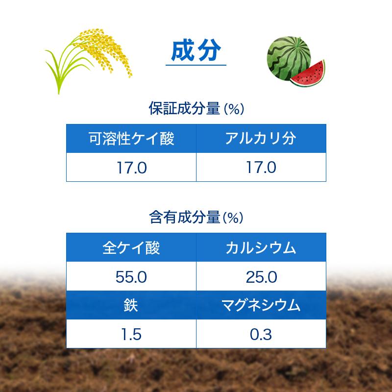 イネニカ 20kg 10袋セット 耐倒状性 水稲 稲作 稲 玉ねぎ タマネギ ネギ 野菜 土壌改良 肥料 覆土 追肥 ケイカル ケイ酸カルシウム K物D 個人宅配送不可 |  | 14