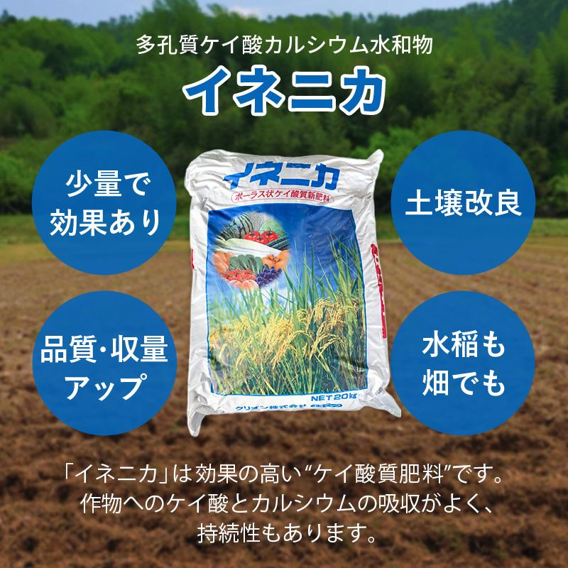 イネニカ 20kg 10袋セット 耐倒状性 水稲 稲作 稲 玉ねぎ タマネギ ネギ 野菜 土壌改良 肥料 覆土 追肥 ケイカル ケイ酸カルシウム K物D 個人宅配送不可 |  | 02