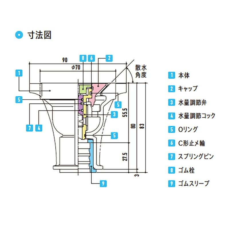 消雪パイプ 消雪ノズル 簡単 清掃 散水 排泥 TCS-706 サンドノズル 埋没ノズル 接続口径22mm用 オール ステンレス 耐久性 浅野金属工業 アMD |  | 05