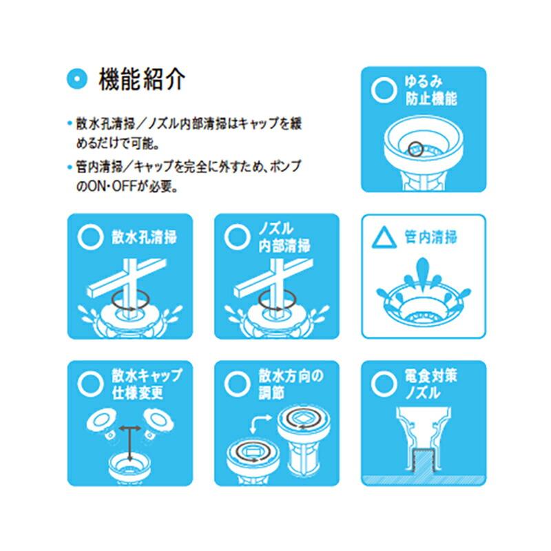 消雪パイプ 消雪ノズル 簡単 清掃 散水 TCH-706 飛散防止式 埋没ノズル 迂回水路内蔵タイプ 接続口径 22mm用 オール ステンレス 耐久性 浅野金属工業 アMD |  | 02