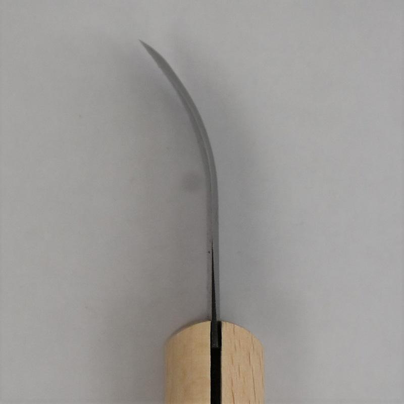 にんにく 根の切り落とし 皮削ぎ にんにく包丁 大 上から押さえて切るタイプ No.801 刃長サイズ 53 mm 全長サイズ 172 mm 吉岡刃物 三冨D |  | 03