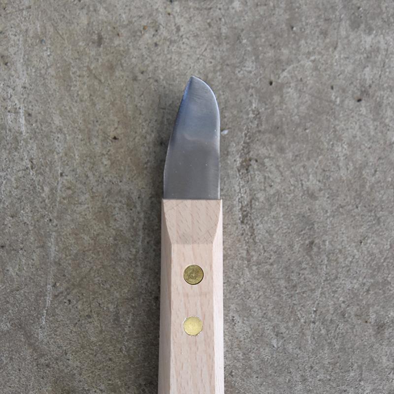 にんにく 根の切り落とし 皮削ぎ にんにく包丁 大 上から押さえて切るタイプ No.801 刃長サイズ 53 mm 全長サイズ 172 mm 吉岡刃物 三冨D |  | 04