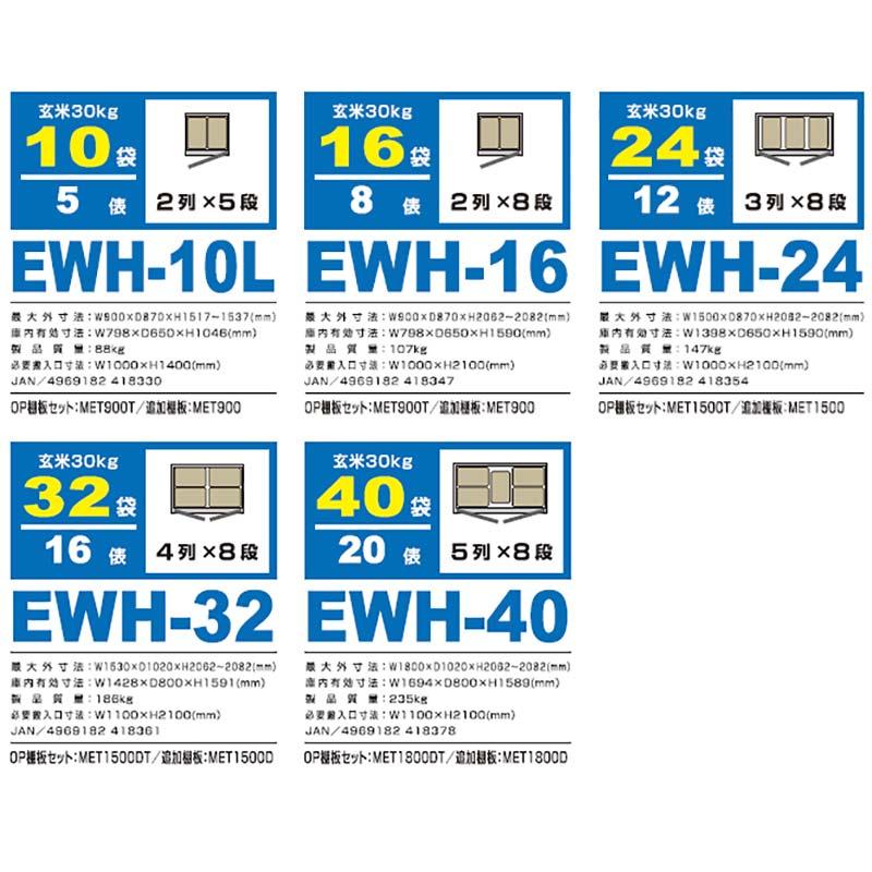 受注生産品 うれっこ 熟庫 玄米保冷庫 アルインコ EWH-24 送料・設置費込 玄米30kg/24袋用 北海道不可 代引不可 |  | 03