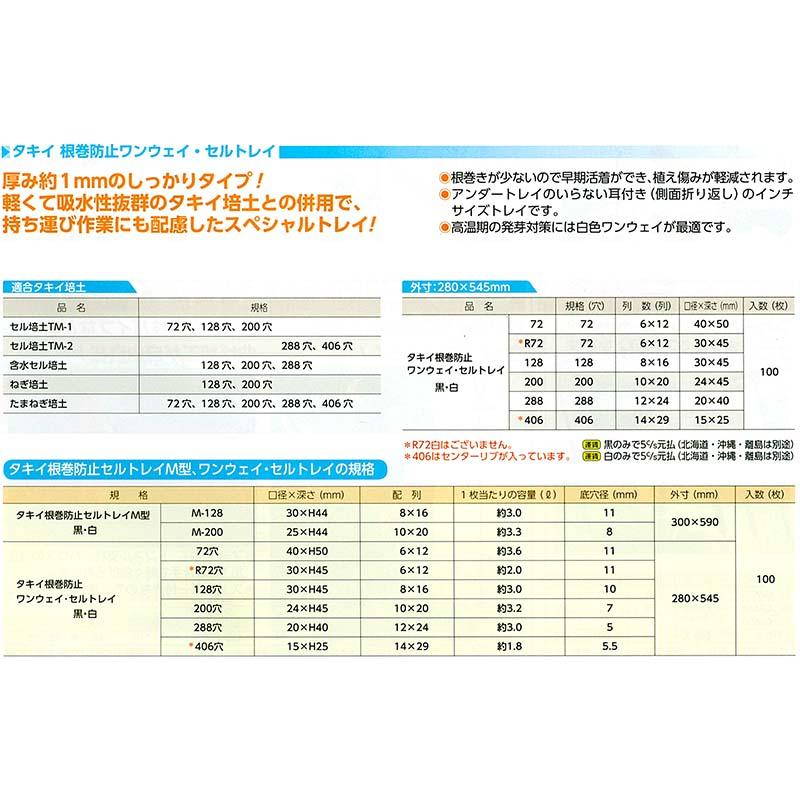 タキイ 根巻防止 ワンウェイ セルトレイ 黒 288穴 12×24列 100枚入り 280×545mm プラグトレイ タS 代引不可 |  | 02
