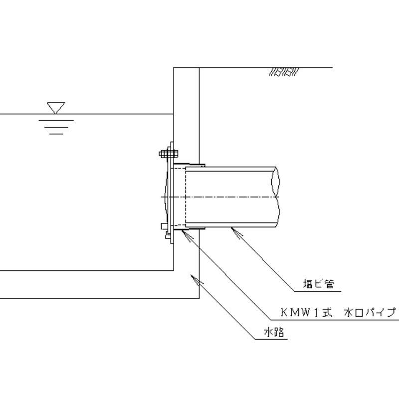 水口パイプ 灰色 100型 VP100 VU100 用 塩ビパイプ に接続可 KMW01 ( 田んぼ 水田 田 田んぼ の給水口 吸水口 取水栓 ) 東栄管機 DZ |  | 04