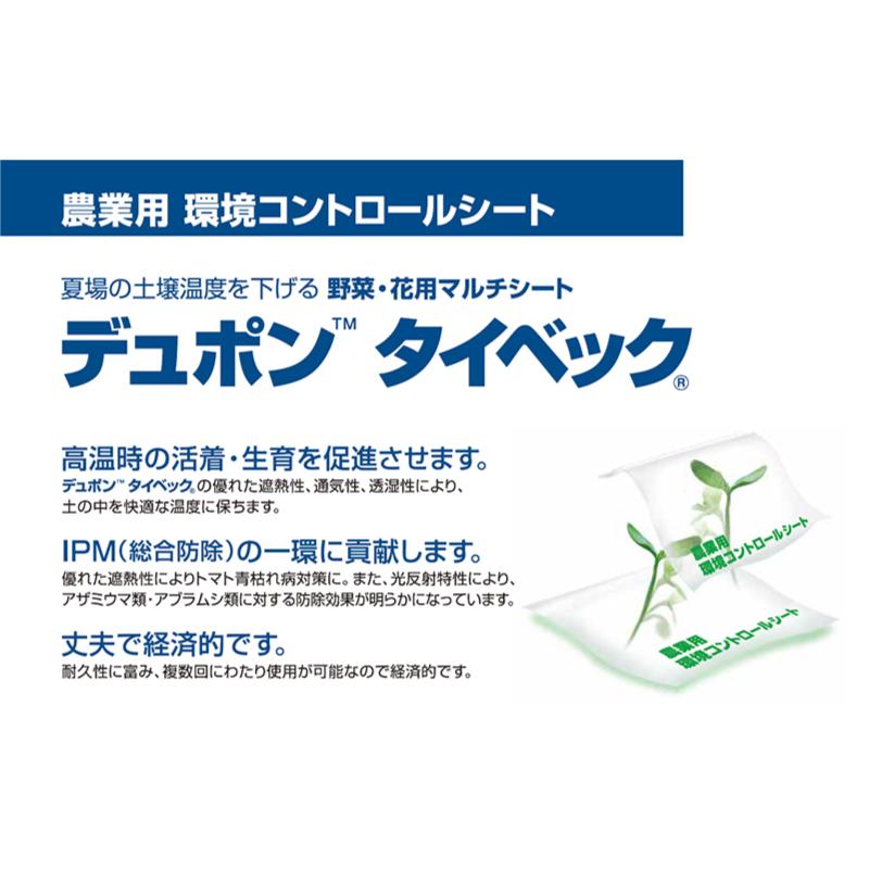 10本 タイベック マルチ 1000AG (厚手) 1.5m×100m 白 農業用 野菜 フルーツ 花卉 遮熱性 通気性 透湿性 アザミウマ対策 農業資材 カ施 個人宅配送不可 代引不可 |  | 01