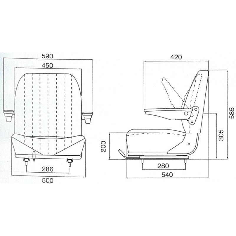 農業機械用 オペレーターシート KG0066A モーターグレーダー ブルドーザー トラクター KBL 代引不可 |  | 01