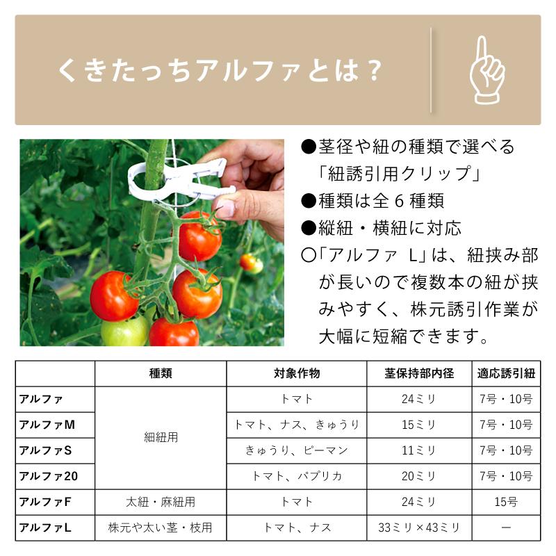 160個 くきたっちアルファ L 白 AL-W160 紐 用 ピンチ式 株元用 株元 太い枝 茎 誘引クリップ 誘引資材 誘引器具 誘引 トマト ナス 栽培 シーム タS 代引不可 |  | 02