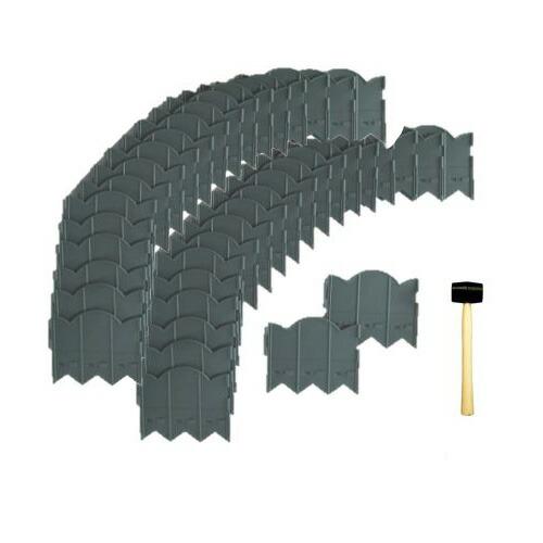 コンパル 根止めフェンス 40枚入 ハンマー付 庭 芝生 根止め 手入れ アサノヤ産業 D | 