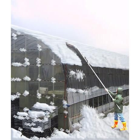 セット 4.85m ビニール ハウス 雪落とし 用 ヘッド SO-1023と NEWアルミ伸縮式雪落し 平型ロング SO-1022 の セット セキカワ フT D |  | 01
