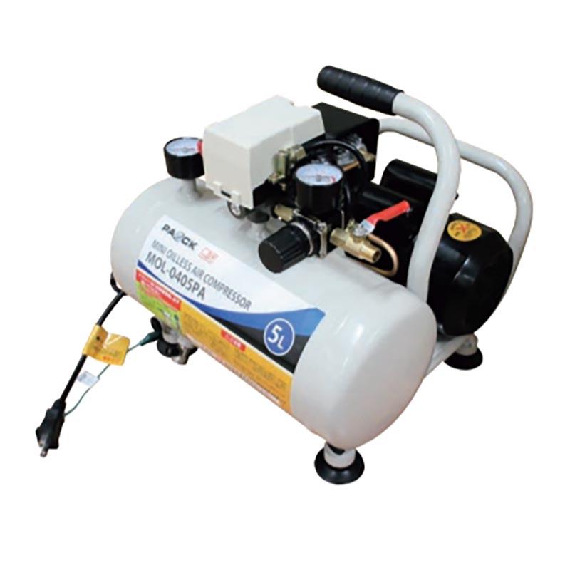 ミニ オイルレス エアコンプレッサ AG-MOL-0405PA タンク容量5L エアブラシ 空気入れ 吹き飛ばし作業 パオック H | 